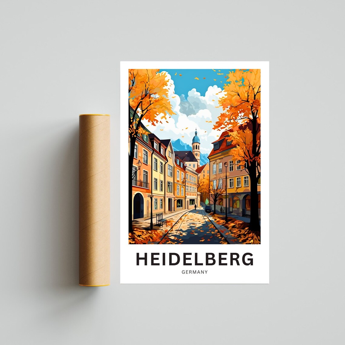 Heidelberg Germany Autumn Street Vintage Travel Poster Town Gift - Image 4