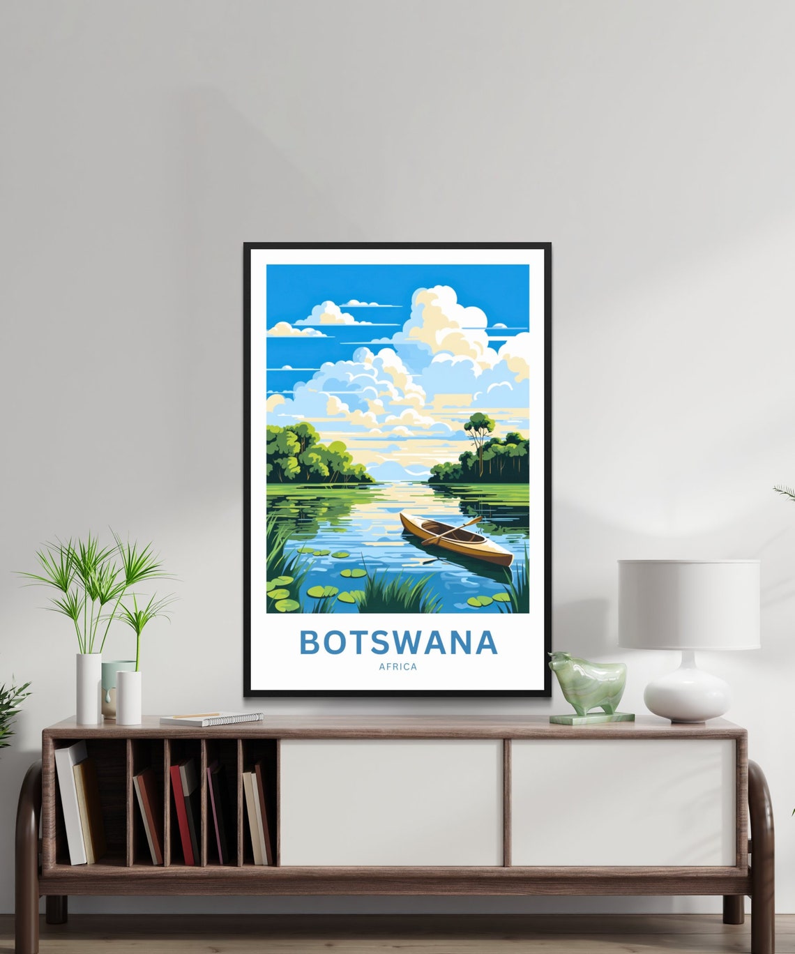 Personalized Botswana Travel Print Botswana Poster Africa Wall Art Framed Present Gift Africa Present - Image 2