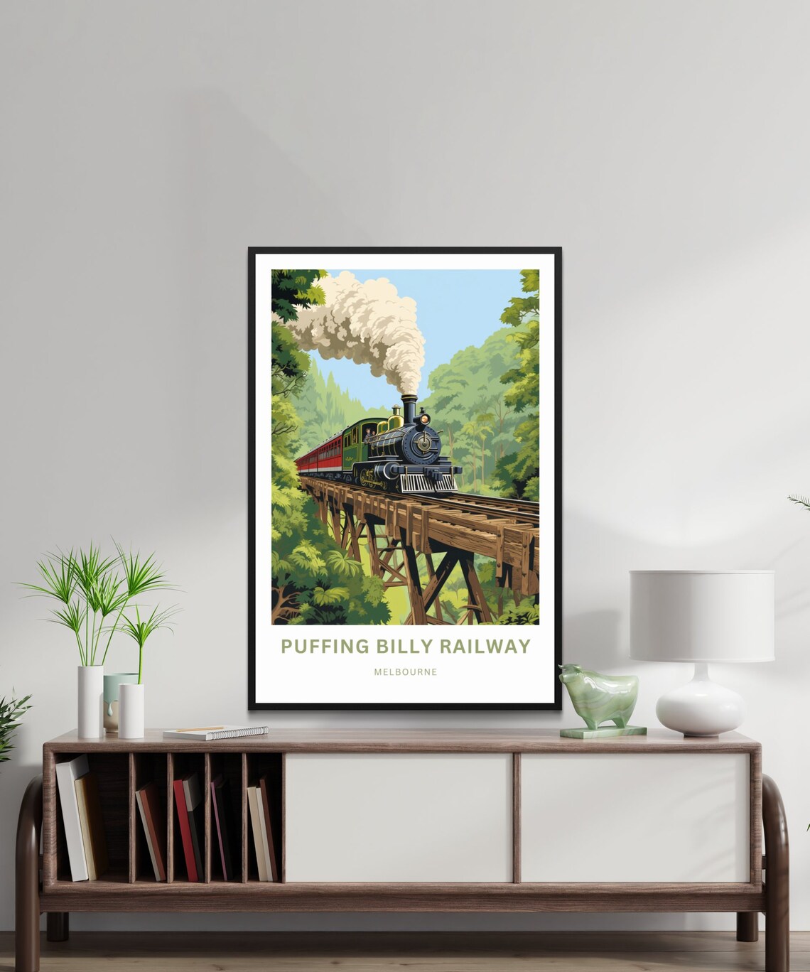 Puffing Billy Railway Melbourne Vintage Steam Train Travel Poster - Image 2
