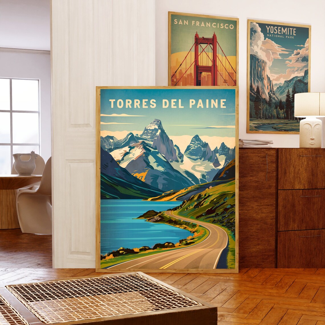 Torres Del Paine Scenic Road Lake Mountains Vintage Travel Poster - Image 5