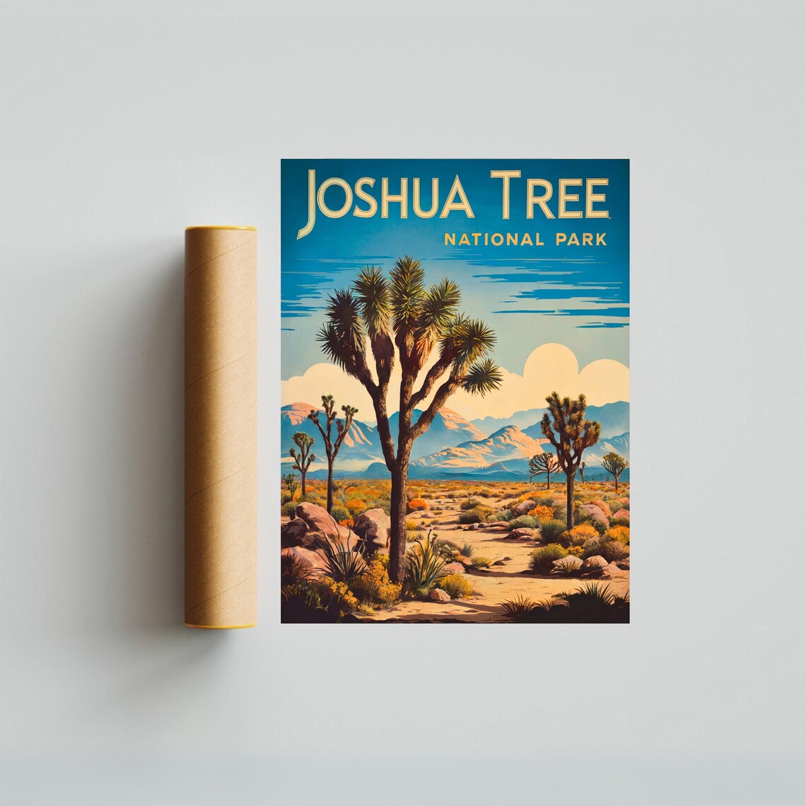 Joshua Tree Vintage Travel Poster, California Art Print - Image 4