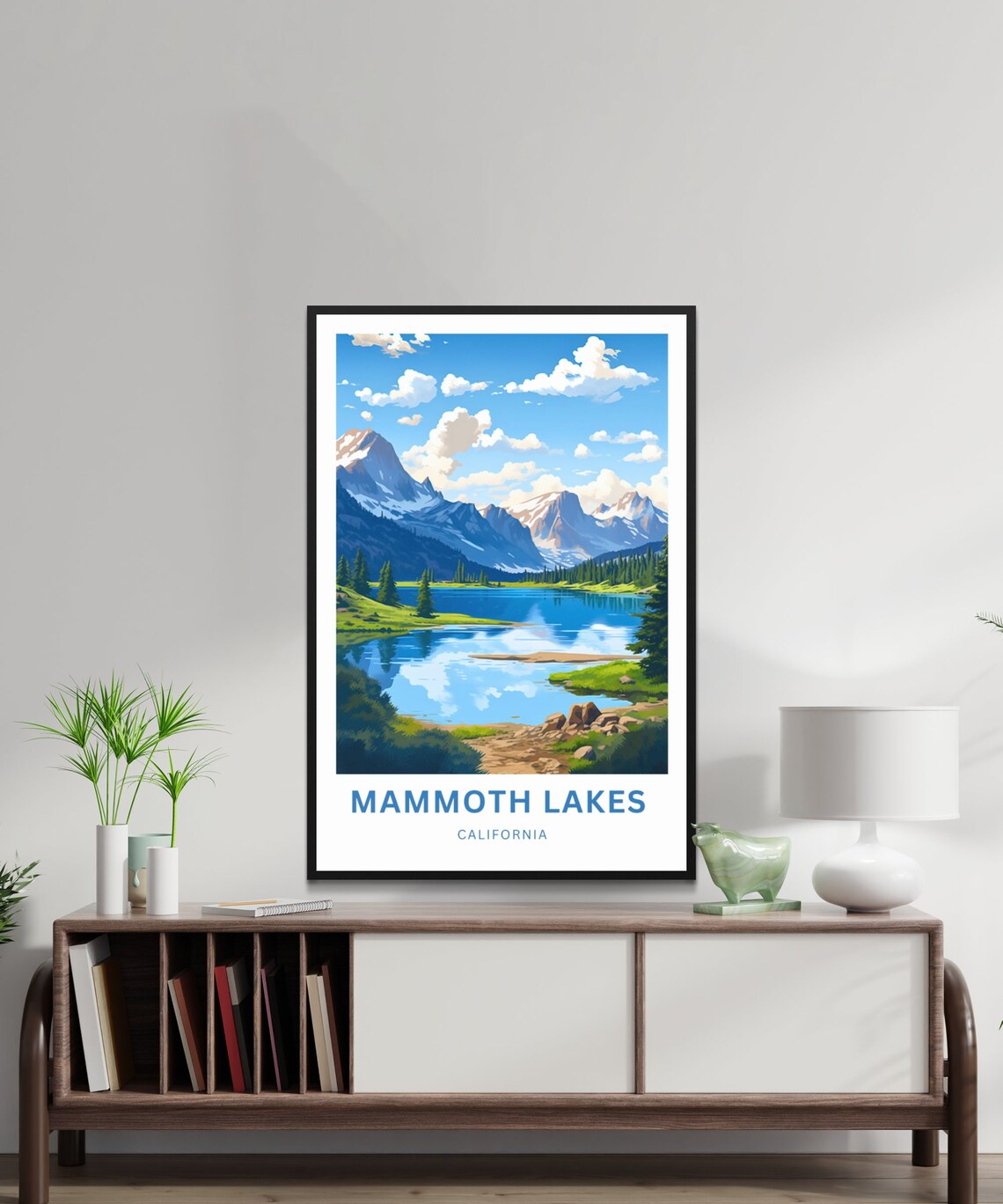 Mammoth Lakes California Mountain Lake Snowy Peaks Travel Poster - Image 2