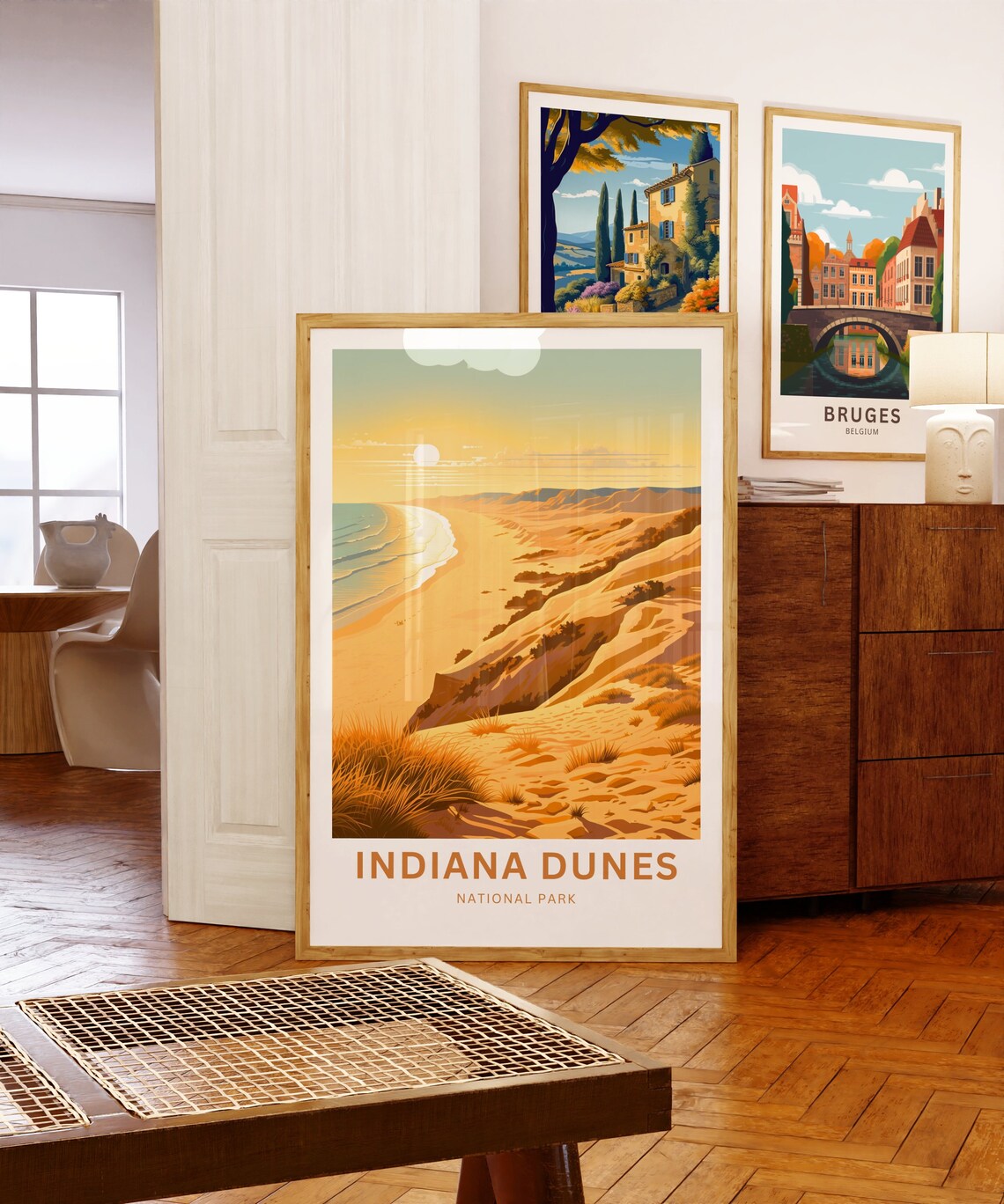 Indiana Dunes National Park Golden Sunset Lake Michigan Poster - Image 5