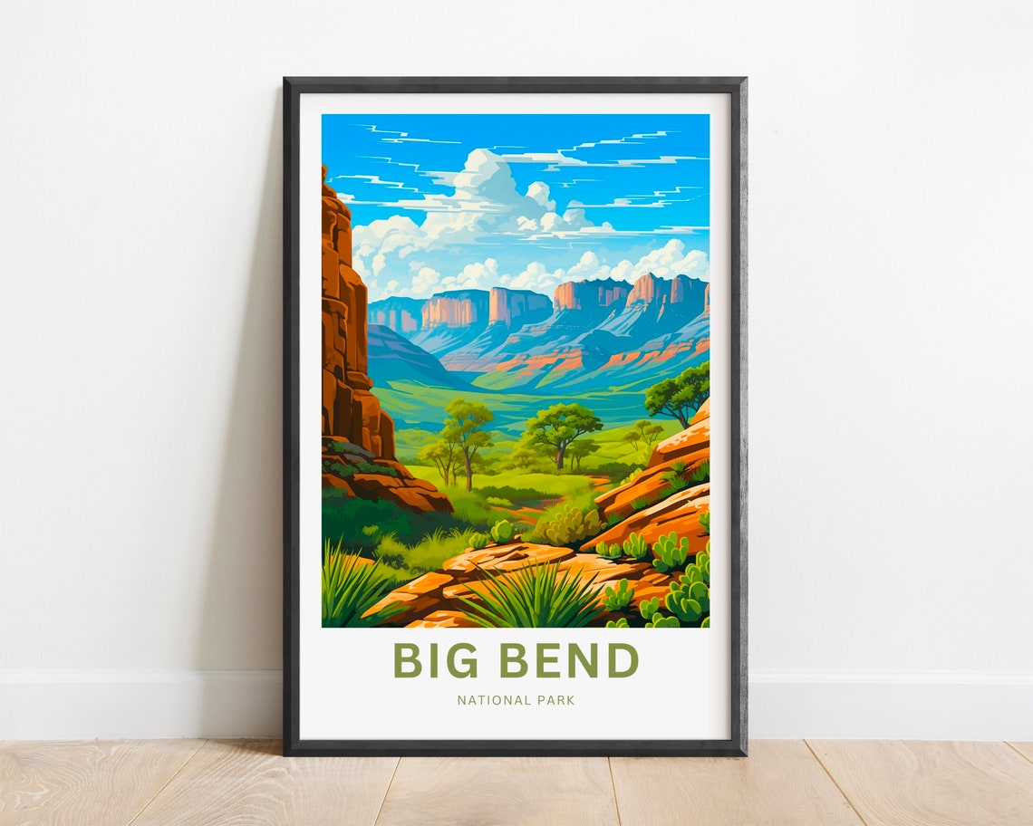 Big Bend National Park Desert Mesas Texas Southwest Travel Poster