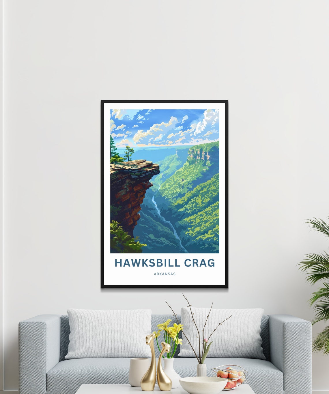 Personalized Hawksbill Crag Arkansas Emerald Canyon Travel Poster - Image 3