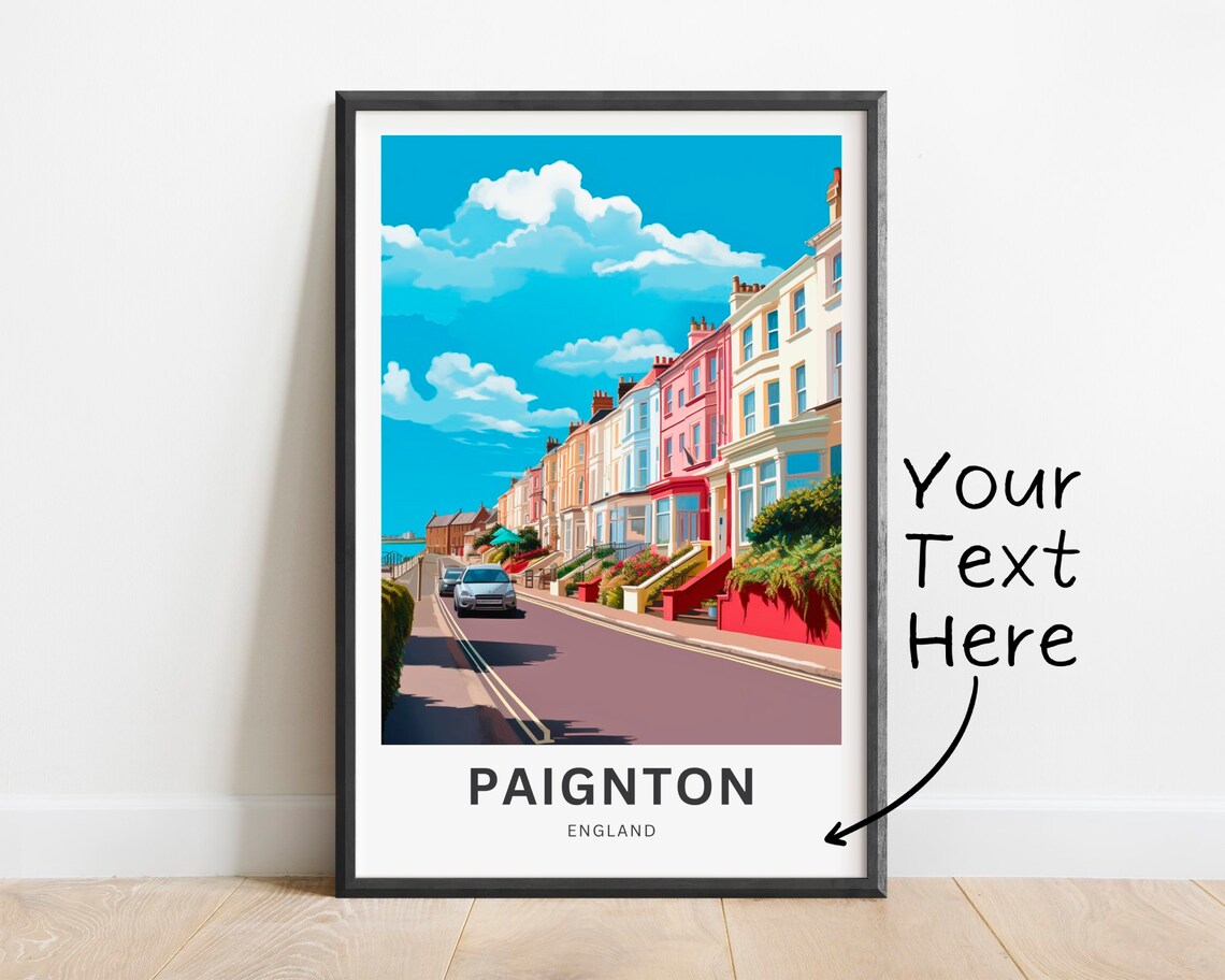 Paignton England Seaside Terrace Houses Seafront Street Poster