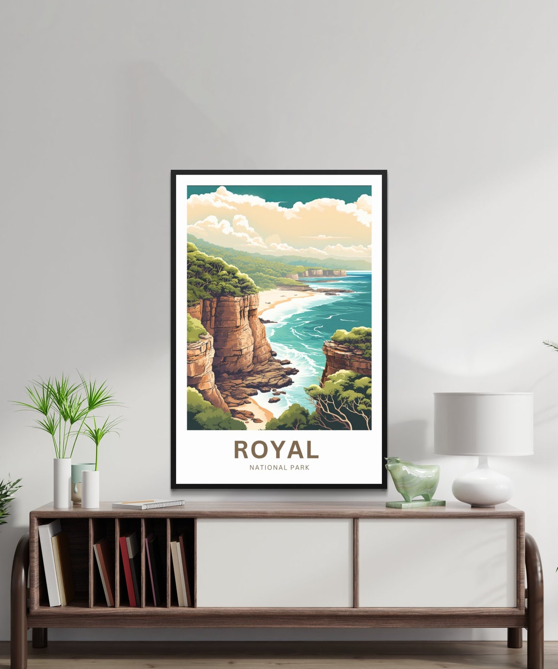 Royal National Park Coastal Cliffs Beach Vintage Travel Poster - Image 2