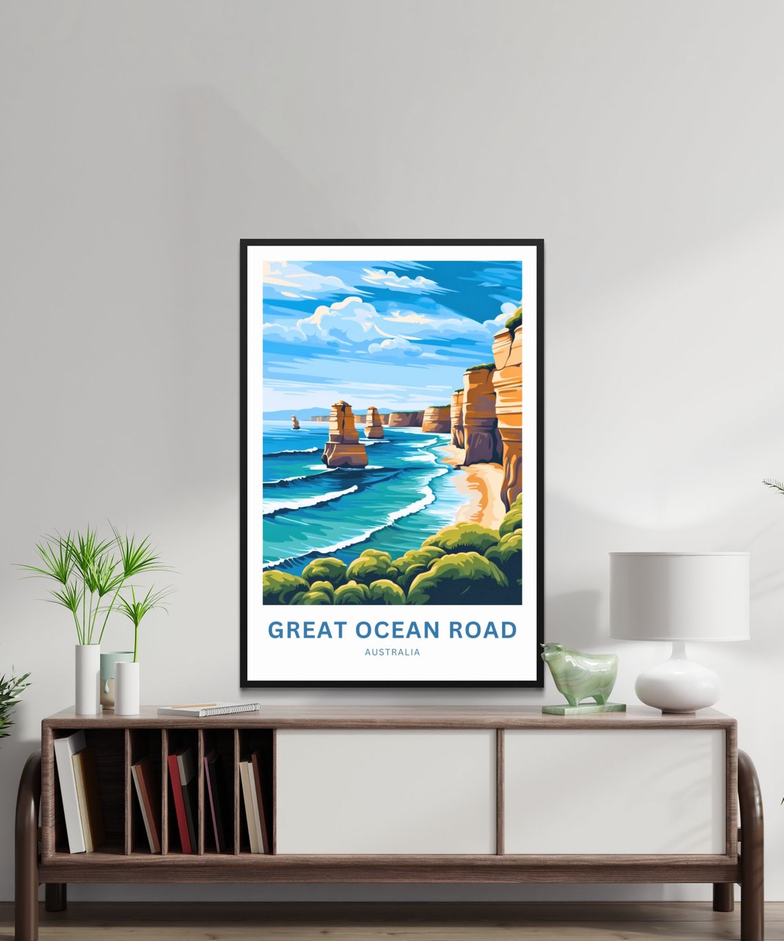Great Ocean Road Australia Apostles Cliff Coastline Custom Text Poster - Image 2