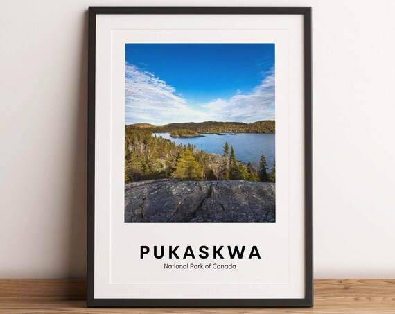 Pukaskwa National Park Canada Forest Lake Shoreline Travel Poster