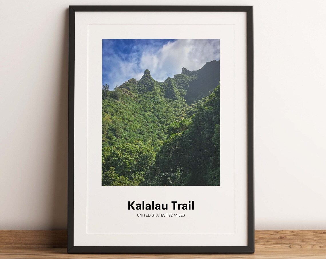 Kalalau Trail United States Lush Green Mountain Ridge Hike Poster