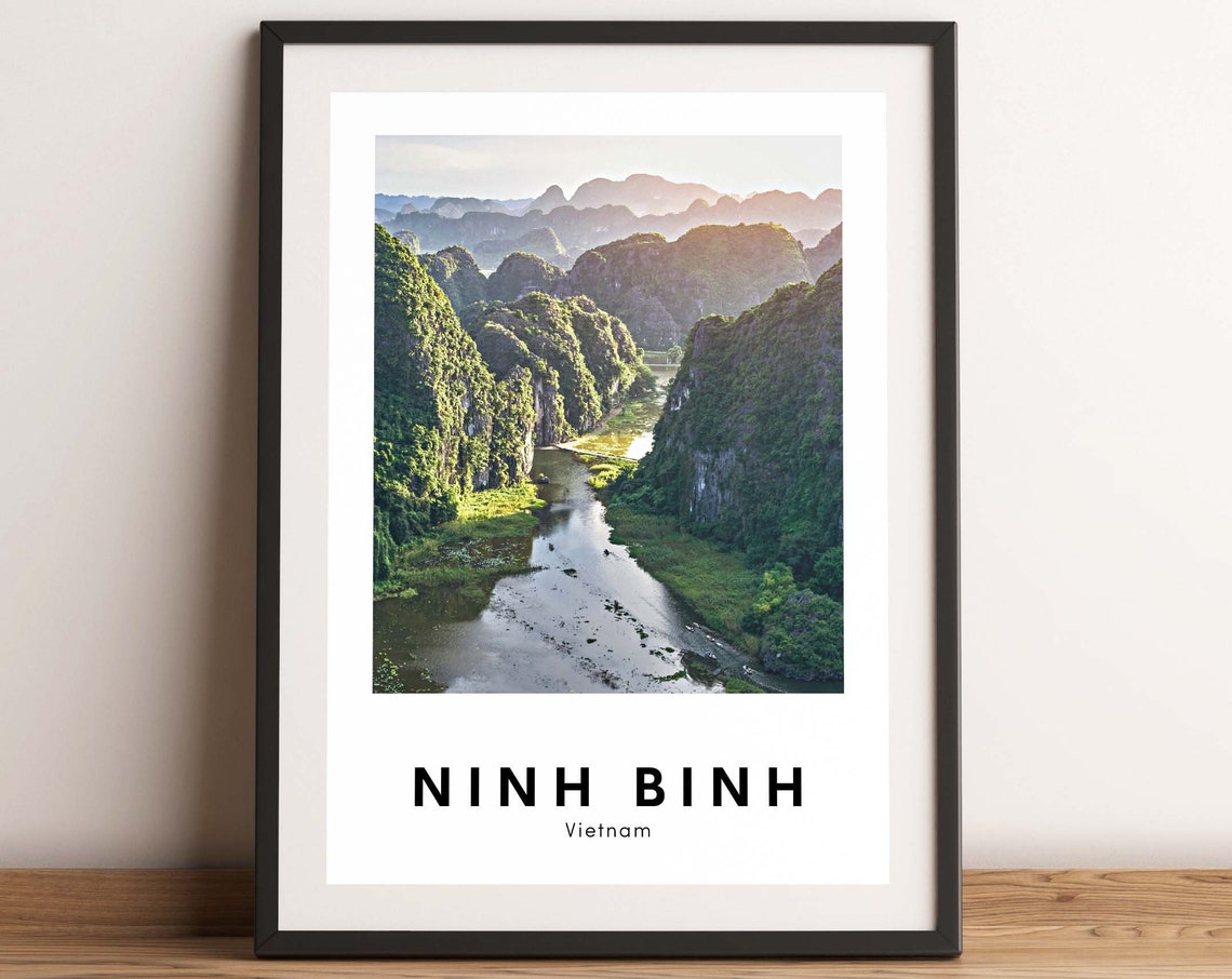Ninh Binh Vietnam Travel Karst Mountains River Landscape Poster