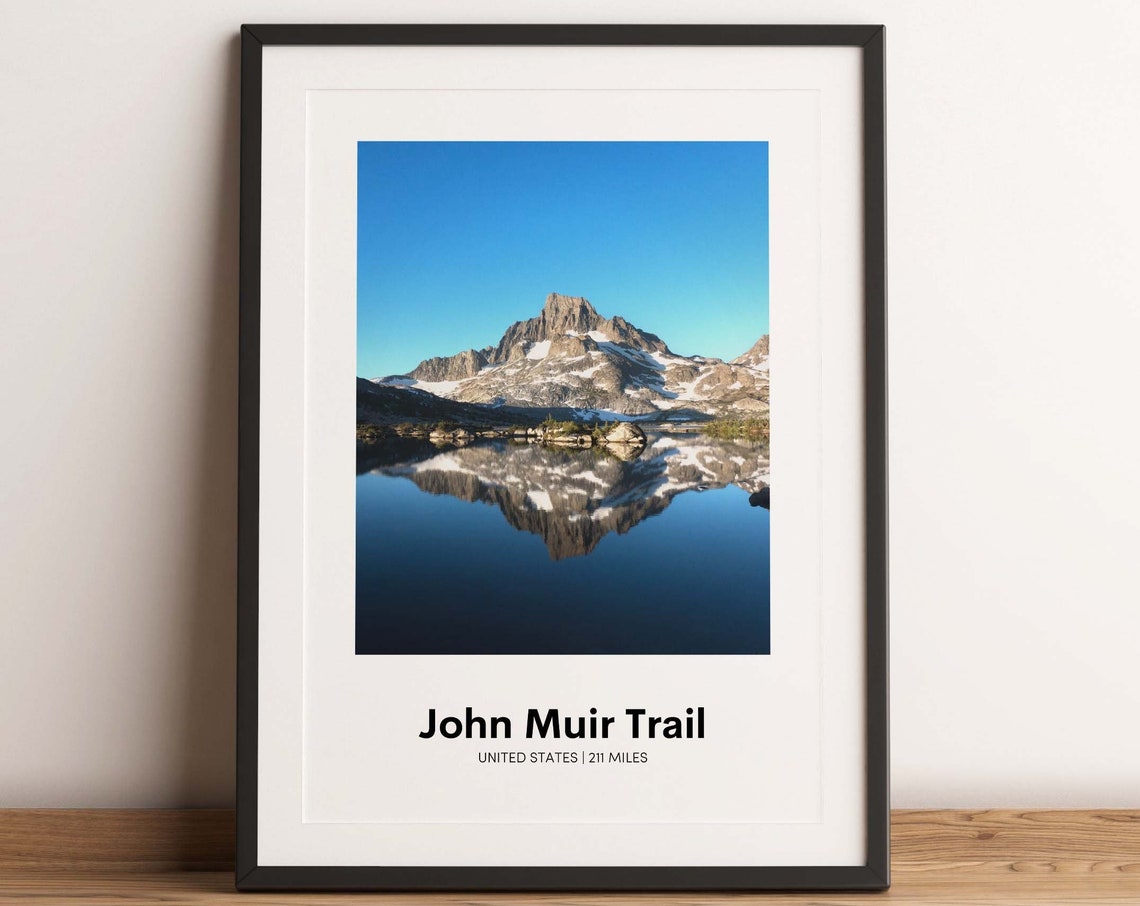 John Muir Trail Map Travel Poster