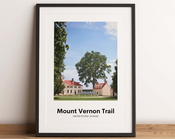 Mount Vernon Trail United States Historic Estate Hike Poster