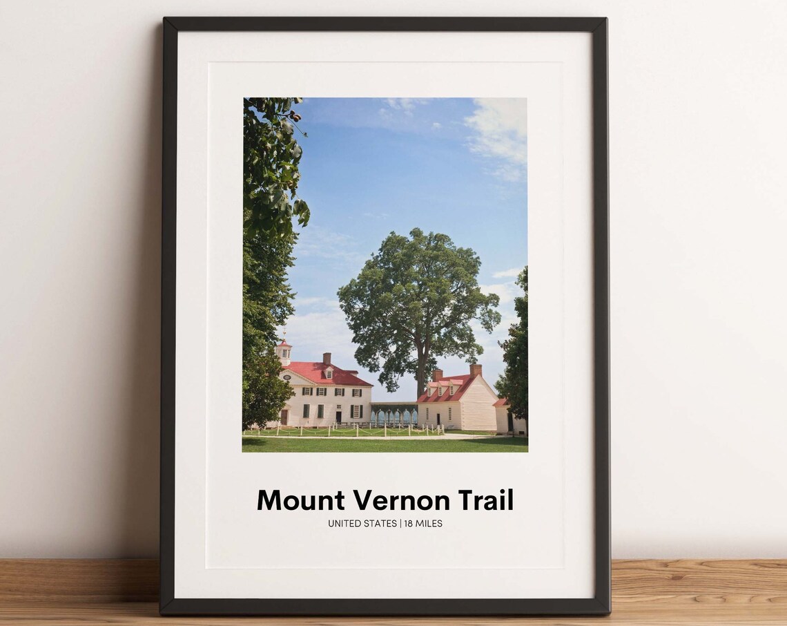 Mount Vernon Trail United States Historic Estate Hike Poster