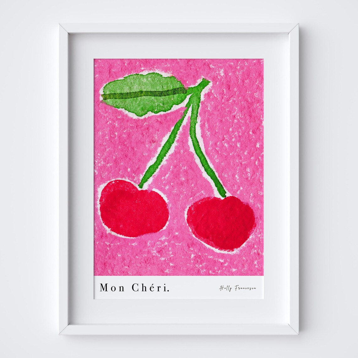 Mon Chri Cherries Watercolor Fruit Art Print