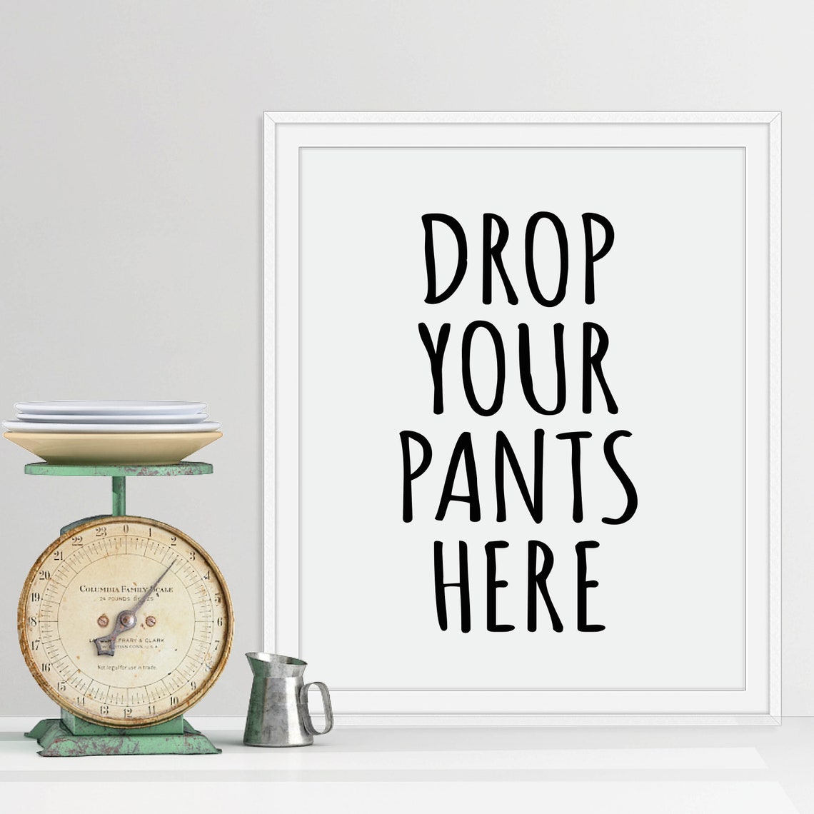 Drop Your Pants Here Funny Laundry Room Sign Quote Art Poster - Image 4