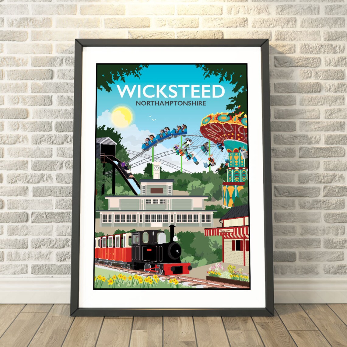 Wicksteed Northamptonshire Travel Poster, Place Memory
