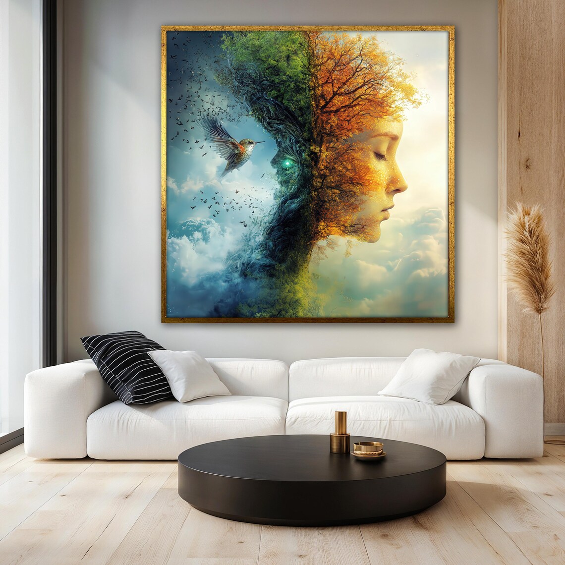 Fantasy Tree Woman Painting, Surreal Home Office Decor - Image 3