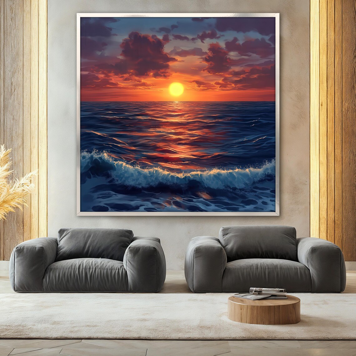 Ocean Sunset, Coastal Landscape Art Print - Image 2