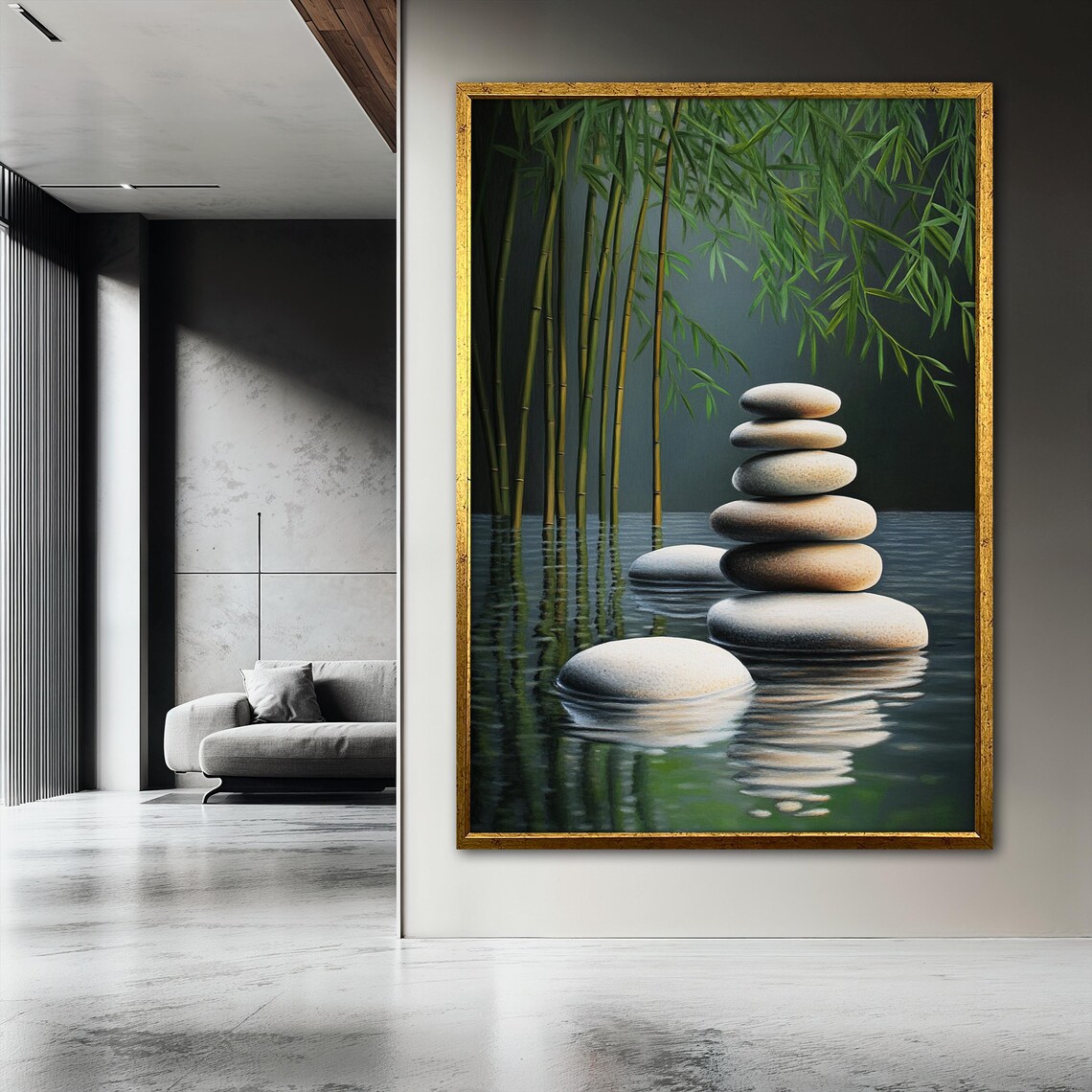 Zen Stones, Tranquil Water Spa Decor Poster - Image 3