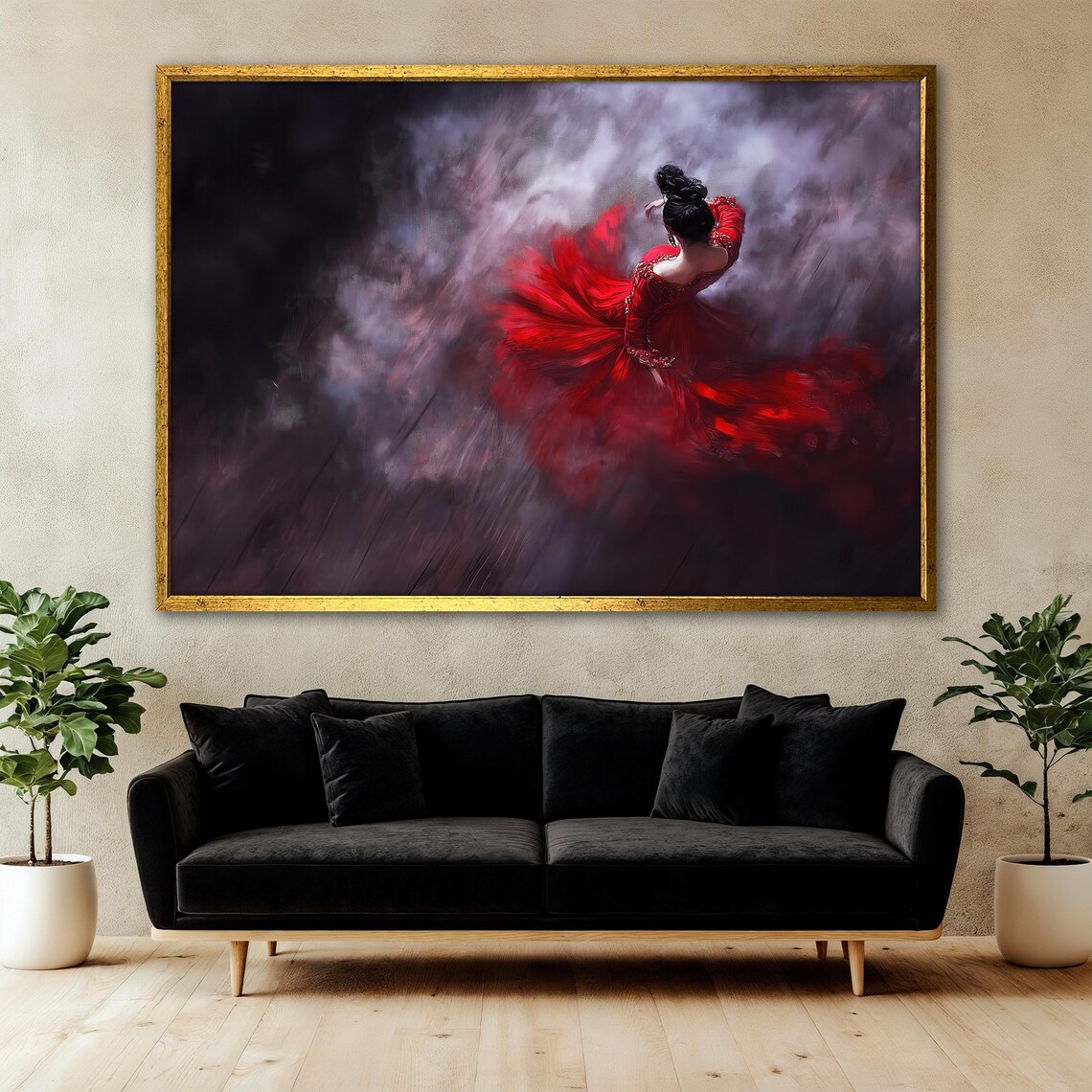 Graceful Woman Dancing in Flowing Dress, Romantic - Image 3