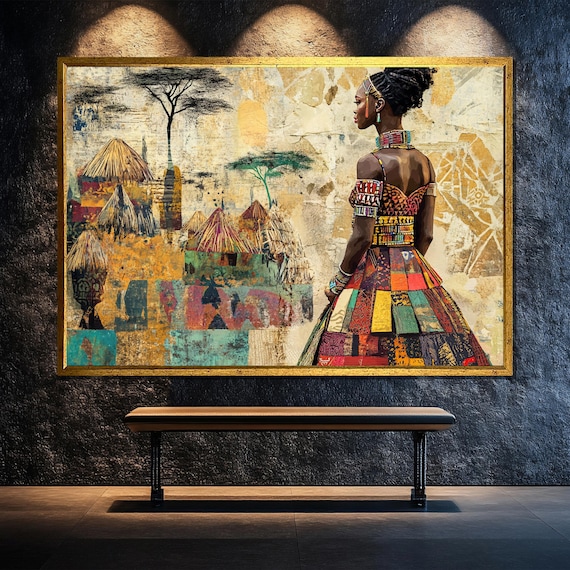 African Woman In Traditional Dress Art Print, Cultural Wall Art