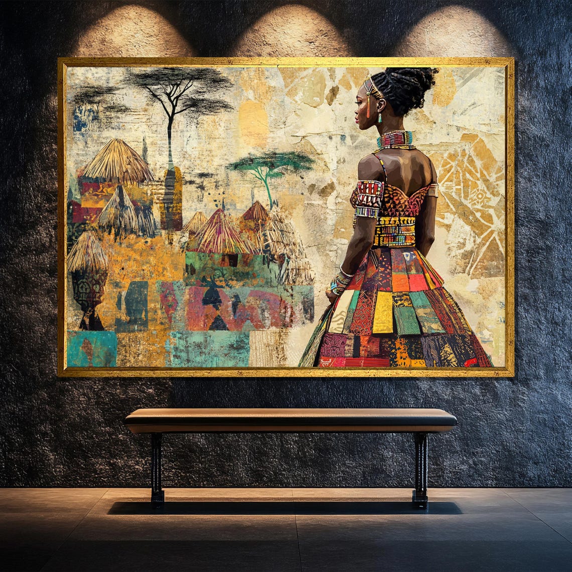 African Woman In Traditional Dress Art Print, Cultural Wall Art