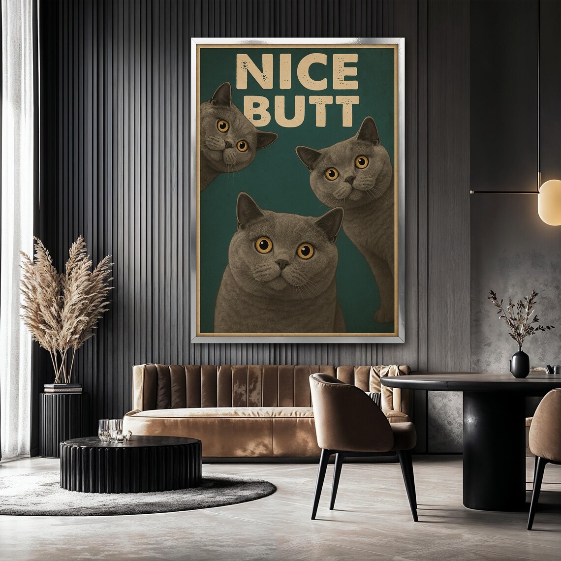 Funny Cat Bathroom Poster, Curious Cats Humorous Sign - Image 2