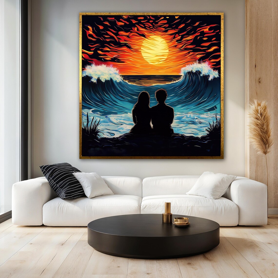 Romantic Sunset Couple Art Print, Love Decor - Image 3