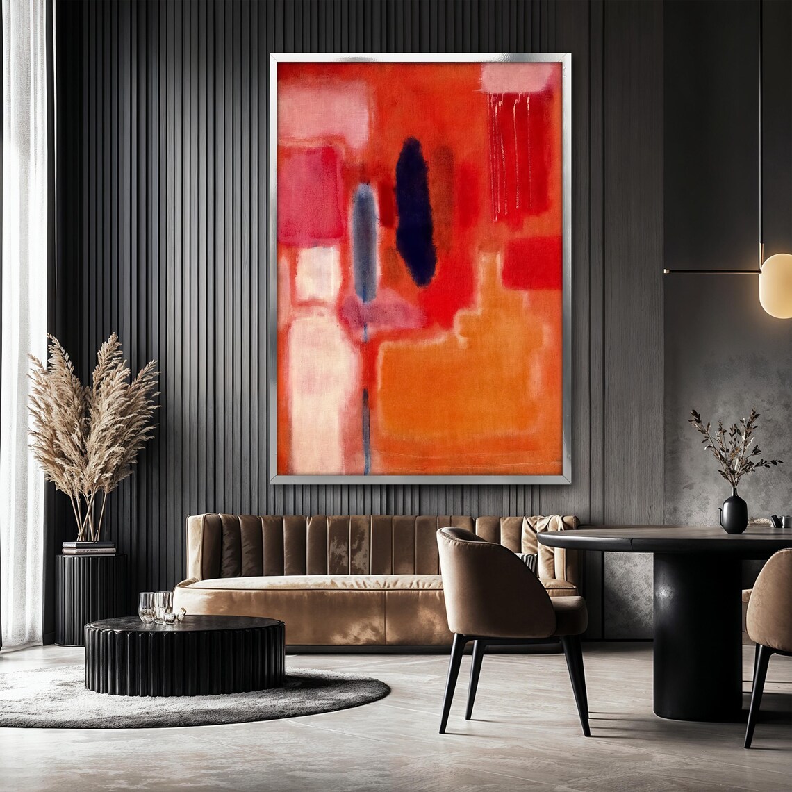 Mark Rothko Bold Red Orange Abstract Art Print - Image 2