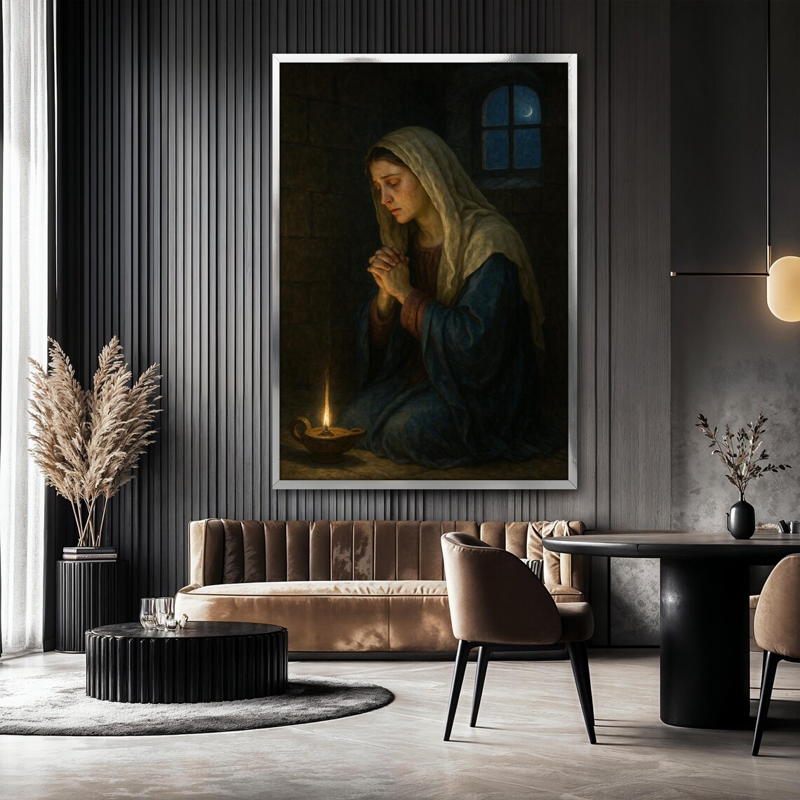 The Prayer Of Mary Painting, Christian Decor - Image 2