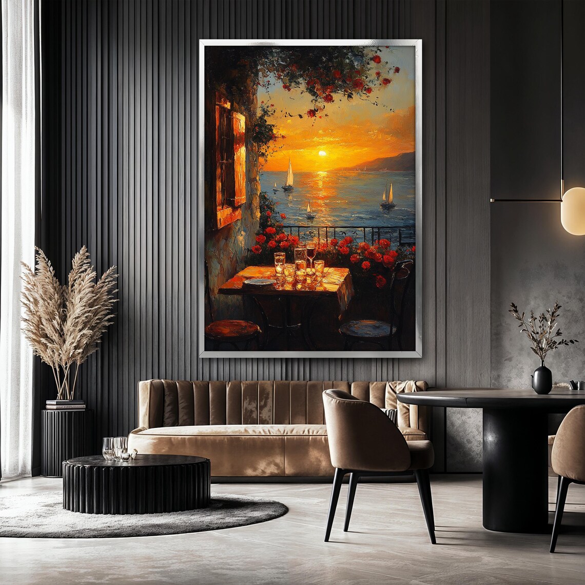 Romantic Sunset Ocean View, Mediterranean Landscape - Image 2