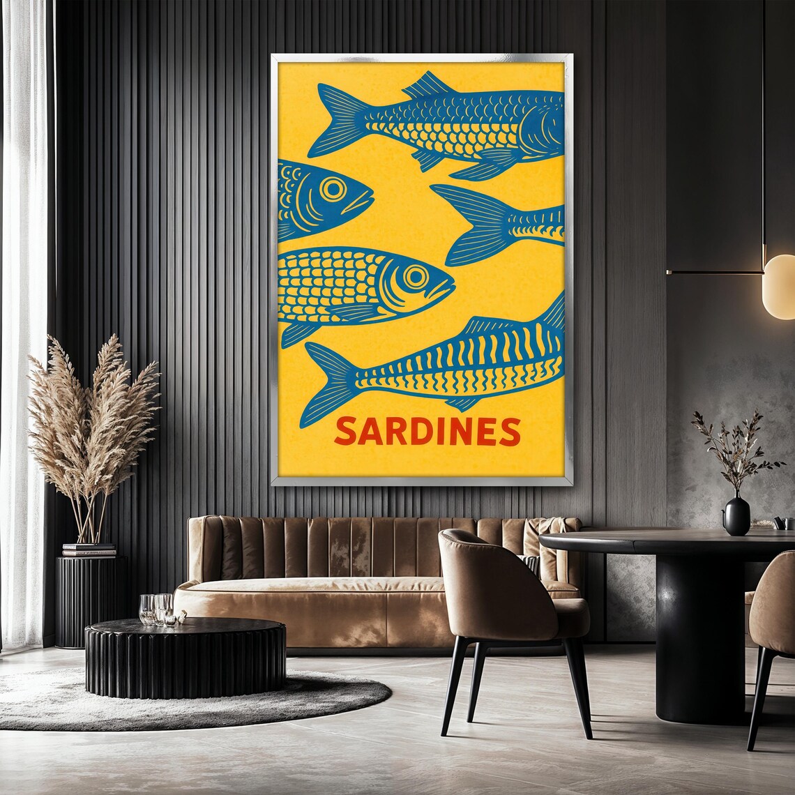 Sardines Painting, Retro Pop Art Kitchen Art - Image 2