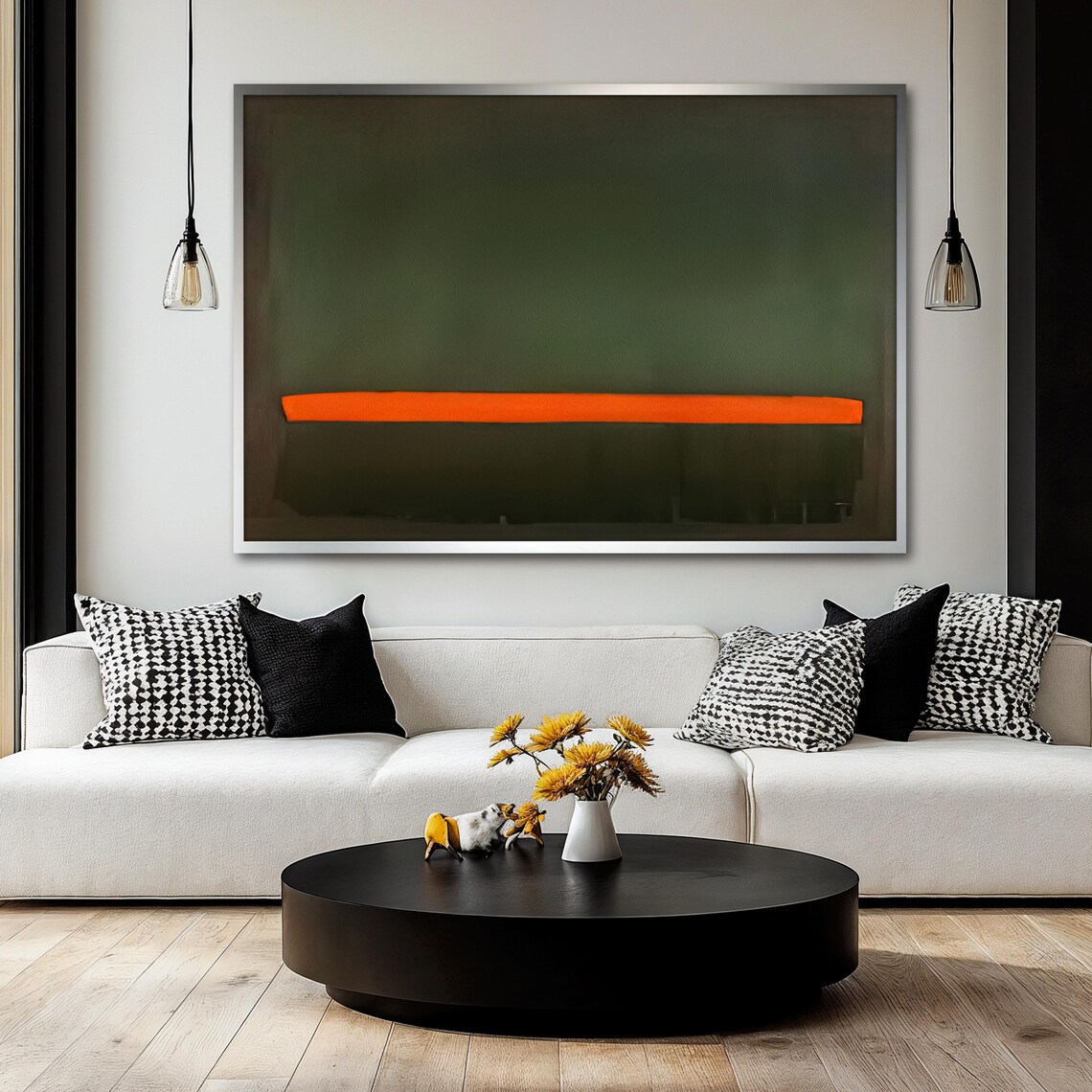 Mark Rothko Green And Orange Abstract, Minimalist Art Print - Image 2