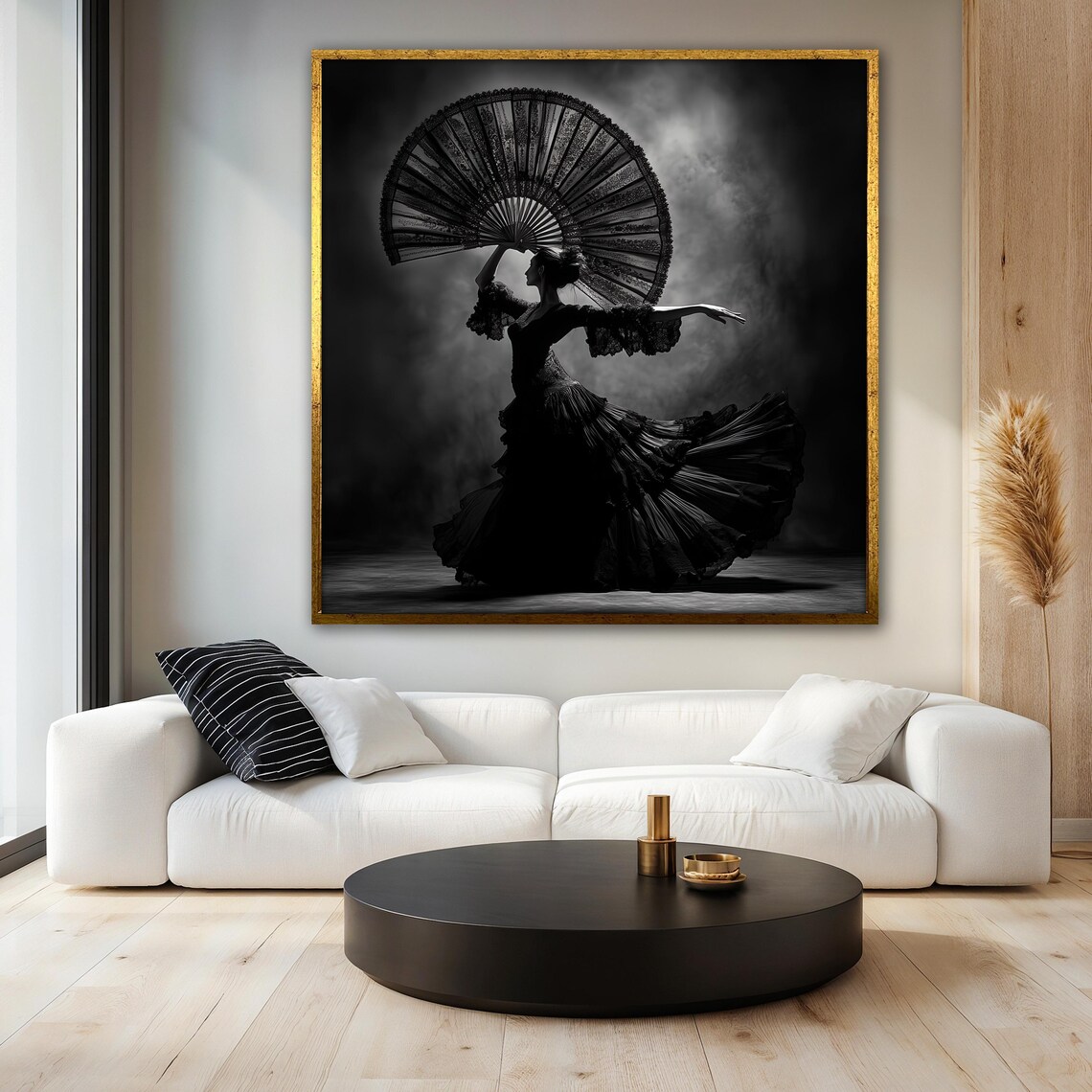 Black Flamenco Dancer Print Elegant Woman Silhouette Art Luxury Home Decor Dramatic Dance Wall Decor Unique Artistic Gift Idea - Image 3