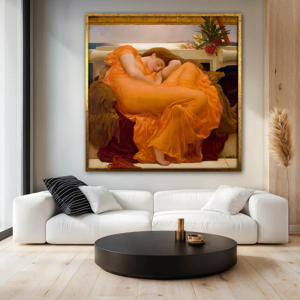Flaming June Painting, Frederic Leighton Art Print - Image 3