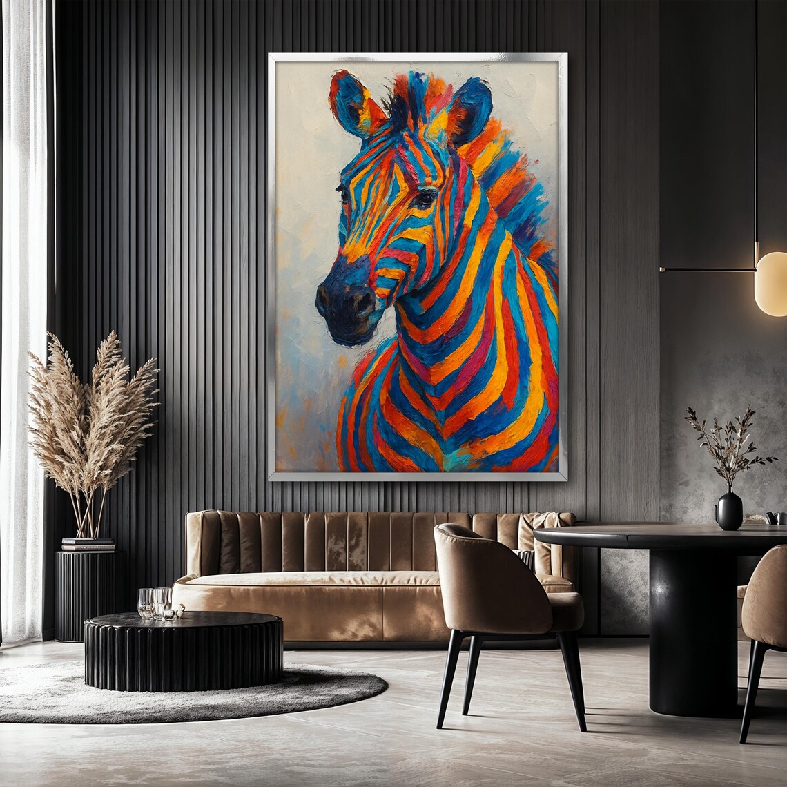 Colorful Zebra Painting, Abstract Animal Art Print - Image 2
