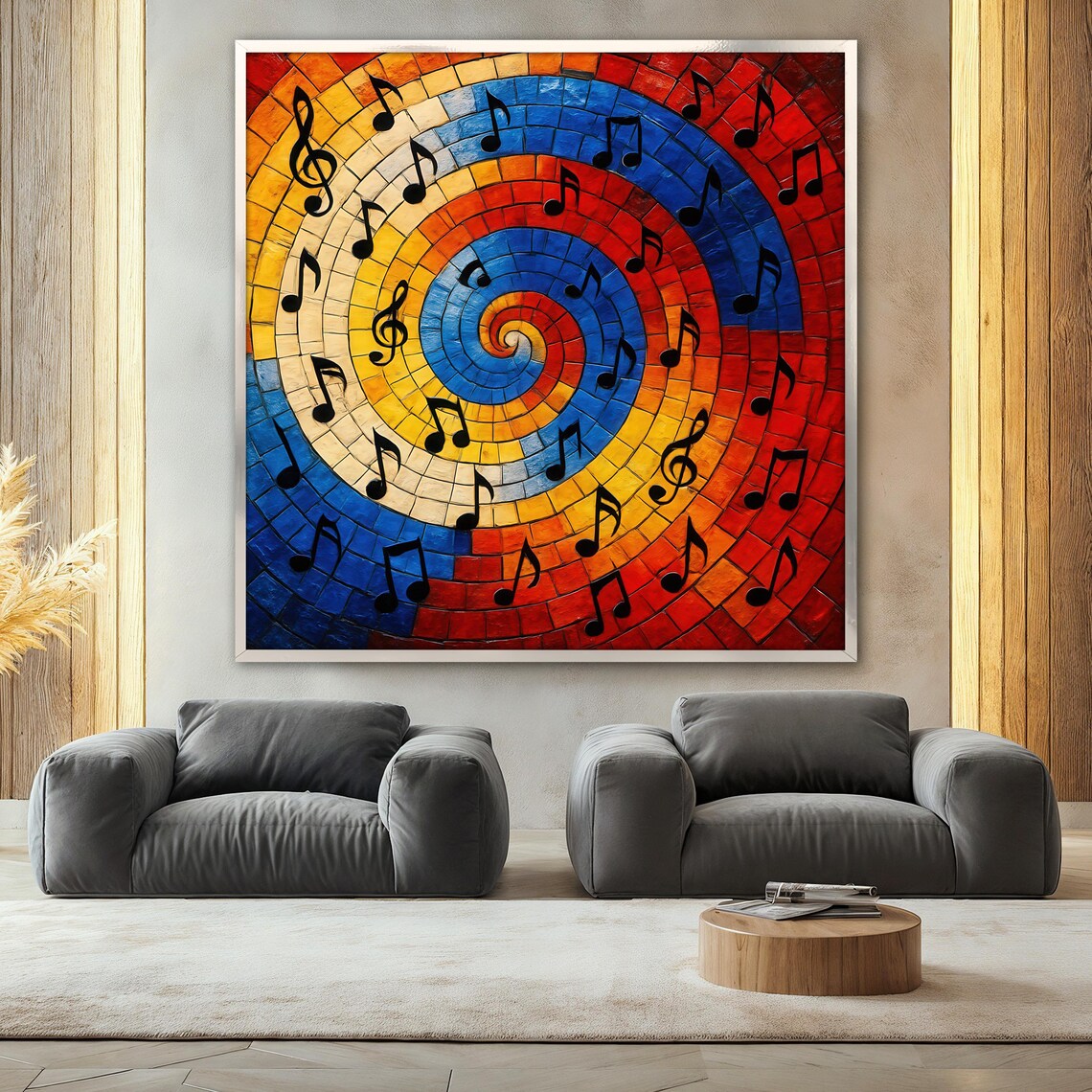 Colorful Music Notes, Abstract Music Print - Image 2