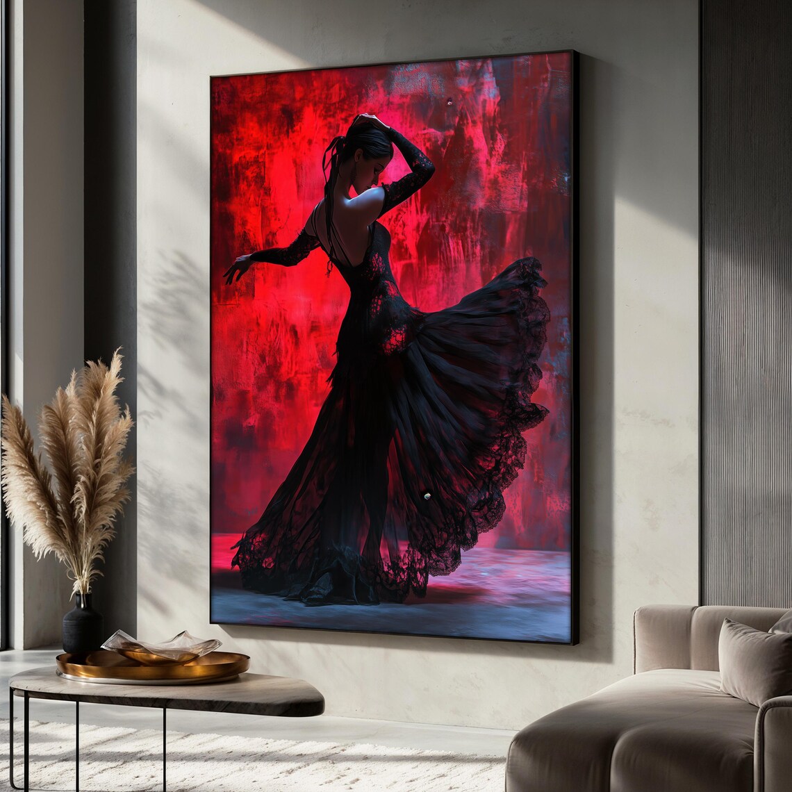 Flamenco Dancer Painting, Elegant Art Print