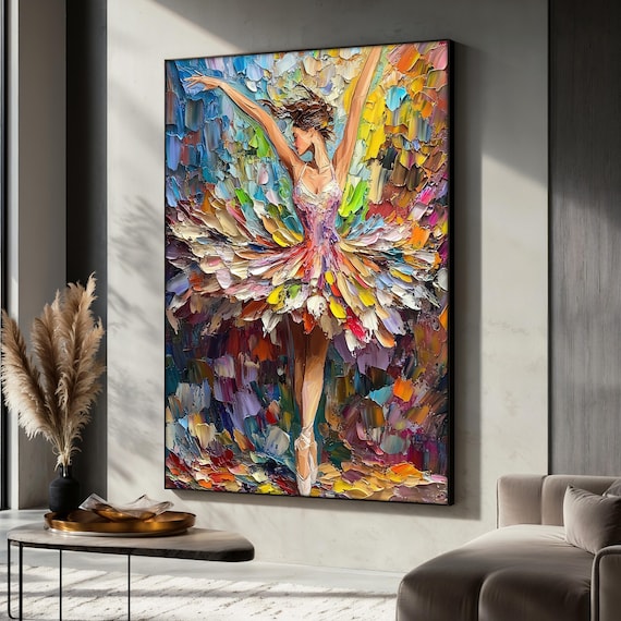 Colorful Ballerina Painting, Ballet Girl Art Print