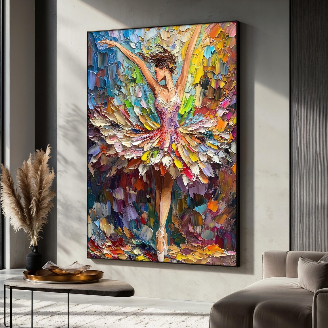 Colorful Ballerina Painting, Ballet Girl Art Print