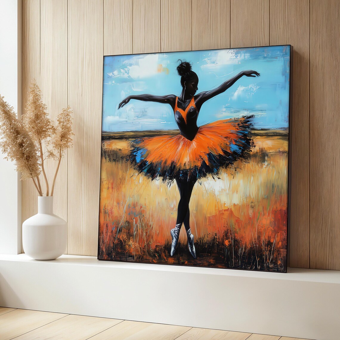 Black Ballerina Print, Modern Ballet Decor