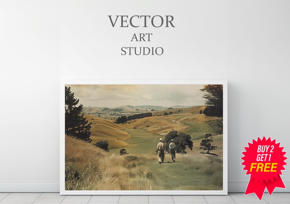 Vintage Golf Course Wall Art Golf Vintage Painting Landscape Art Print Wall Decor Golf Fan Gifts - Image 3