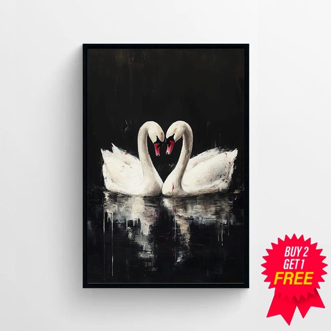 Swan Wall Art Swan Painting Print Vintage Antique Swan Print Extra Large Wall Art Dark Aesthetics Art Dark Academia Dark Oil Painting - Image 4