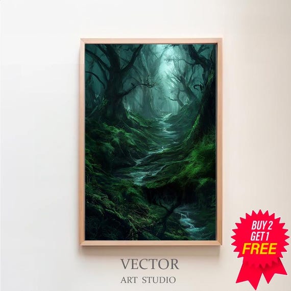 Creepy Swamp Print Southern Gothic Art Poster Print Dark And Moody Gothic Home Decor