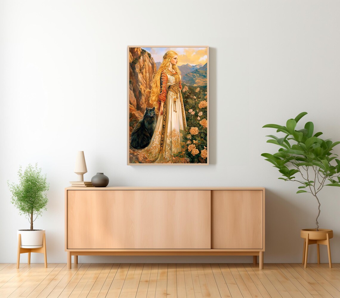 Freyja Art Goddess Of Love Beauty War Fertility Norse Goddess Freyja Painting Freyja Wall Art Instant Witchcraft - Image 2