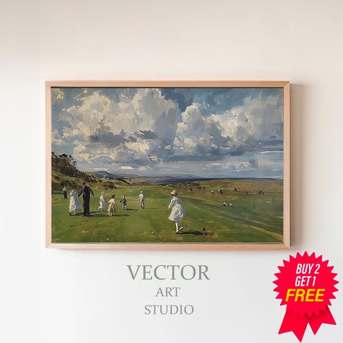 Golf Print Vintage Golf Painting Landscape Art Print Vintage Golf Course Wall Art Wall Decor Golf Fan Gifts