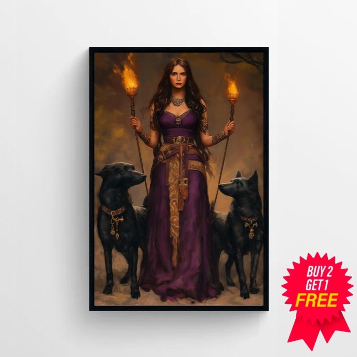 Hecate Greek Goddess Art Print, Mythology Altar Decor - Image 4