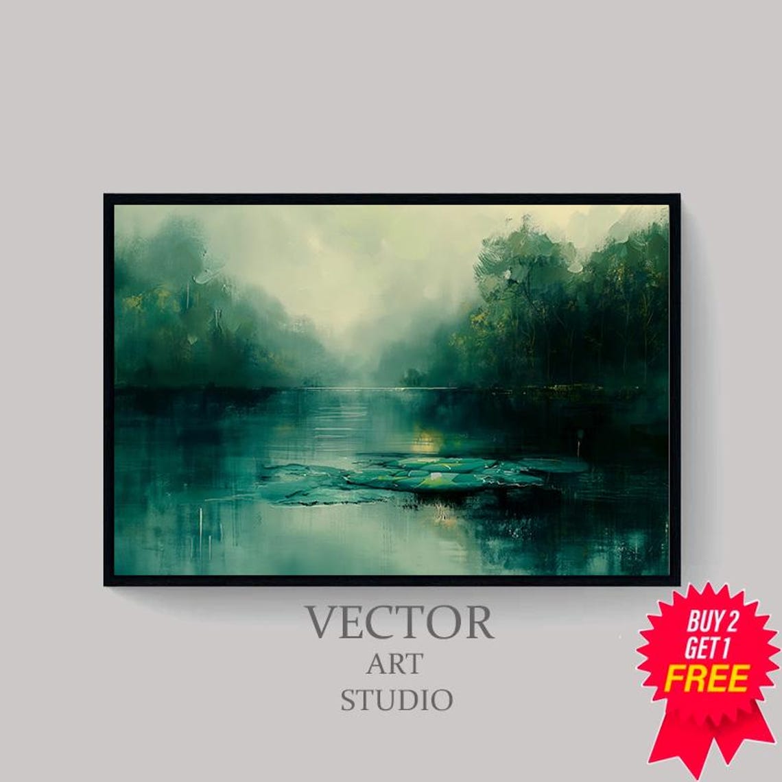 Fall Landscape Print Vintage Autumn Moody Countryside Painting Muted Farmhouse Decor Rustic Fall Wall Rustic Fall Landscape Print - Image 4