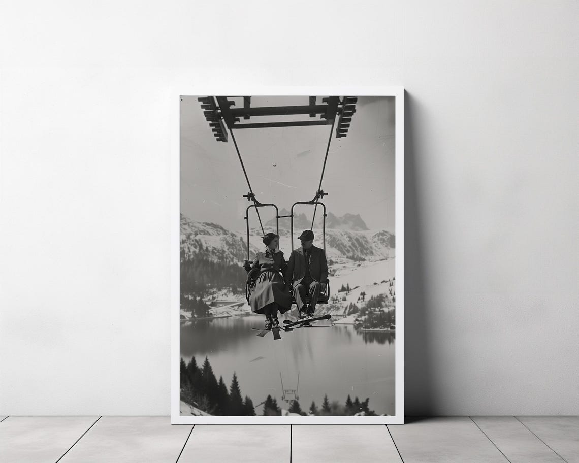 Vintage Ski Photo Print Art Vintage Ski Art Ski Home Decor Ski Poster Ski Lodge Wall Decor - Image 3
